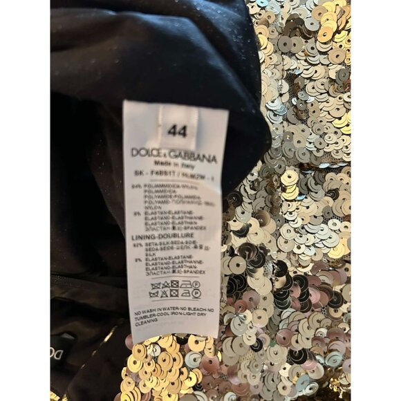 NWT $2,280 Dolce & Gabbana Gold Sequin Pencil Skirt Midi Size 8 - Picture 6 of 6